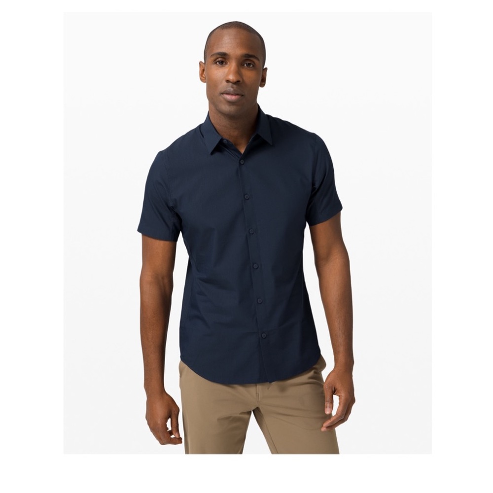 Lululemon Athletica Black Stripe Button Down Shirt